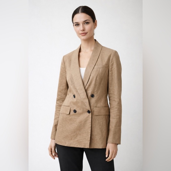 Banana Republic Jackets & Blazers - BANANA REPUBLIC ICED LATTE 100% LINEN BLAZER size 4